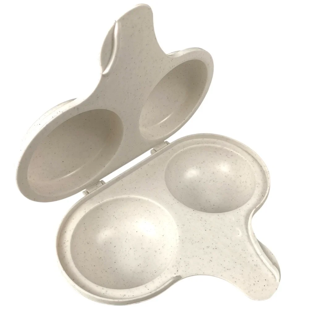 Nordic Ware Microwave Egg Poacher Dual Cavity Speckled White Dishwasher Safe USA